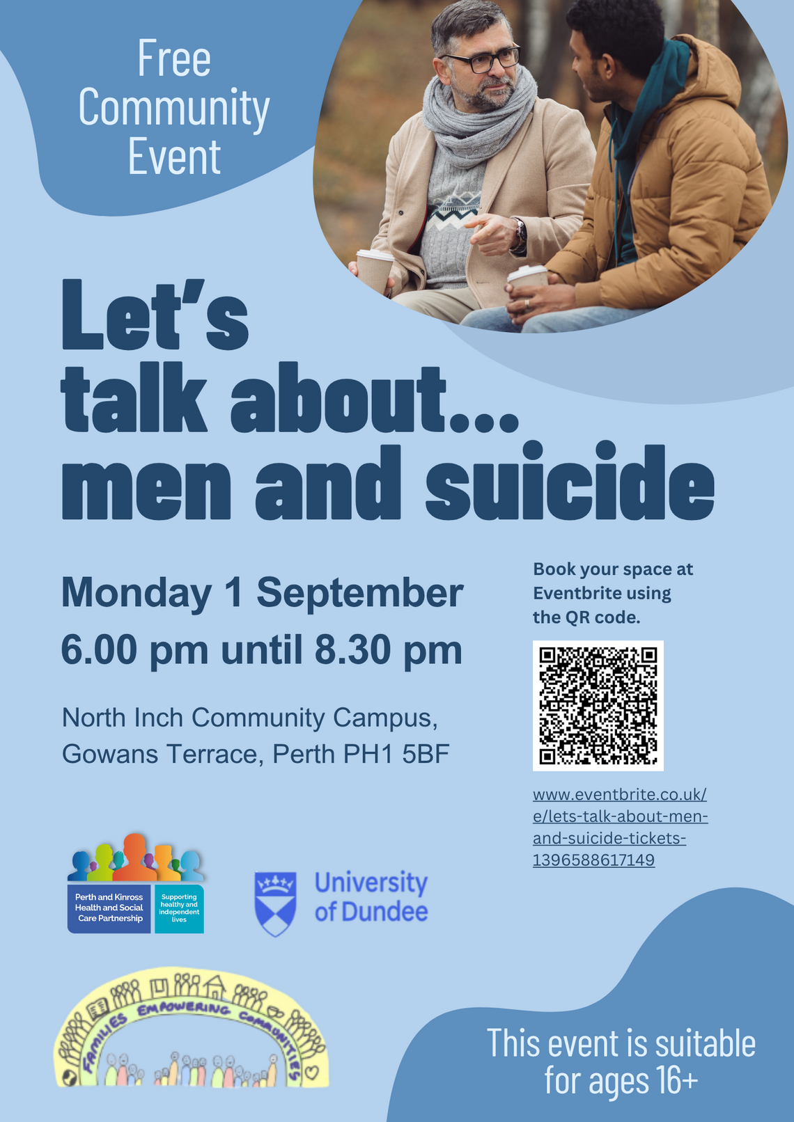 poster image for event: Lets Talk About Mens Suicide
