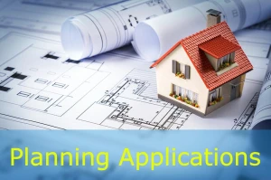 image titled planning notices showing blueprints and a model of a house
