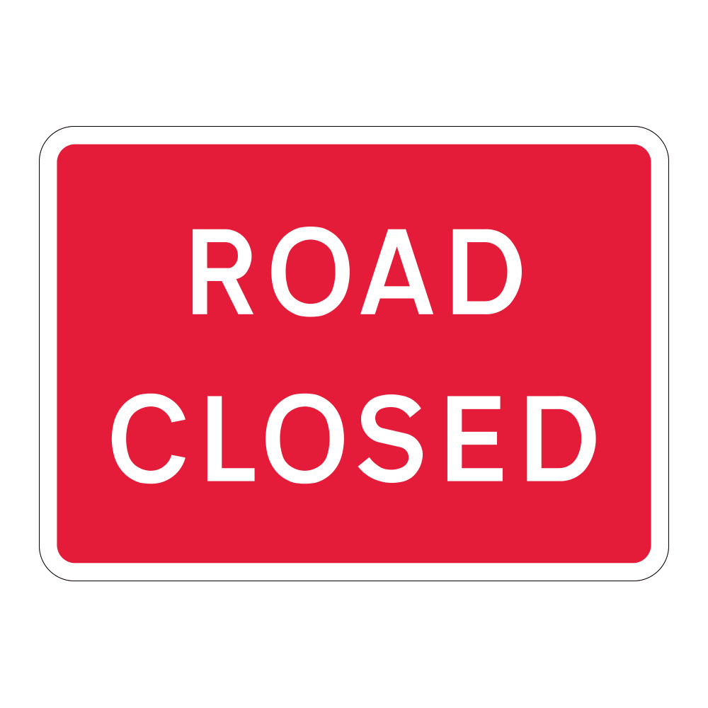 image showing road closed sign
