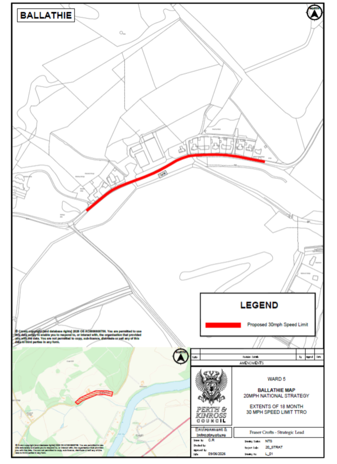 map showing temp 30mph for Ballathie 2026