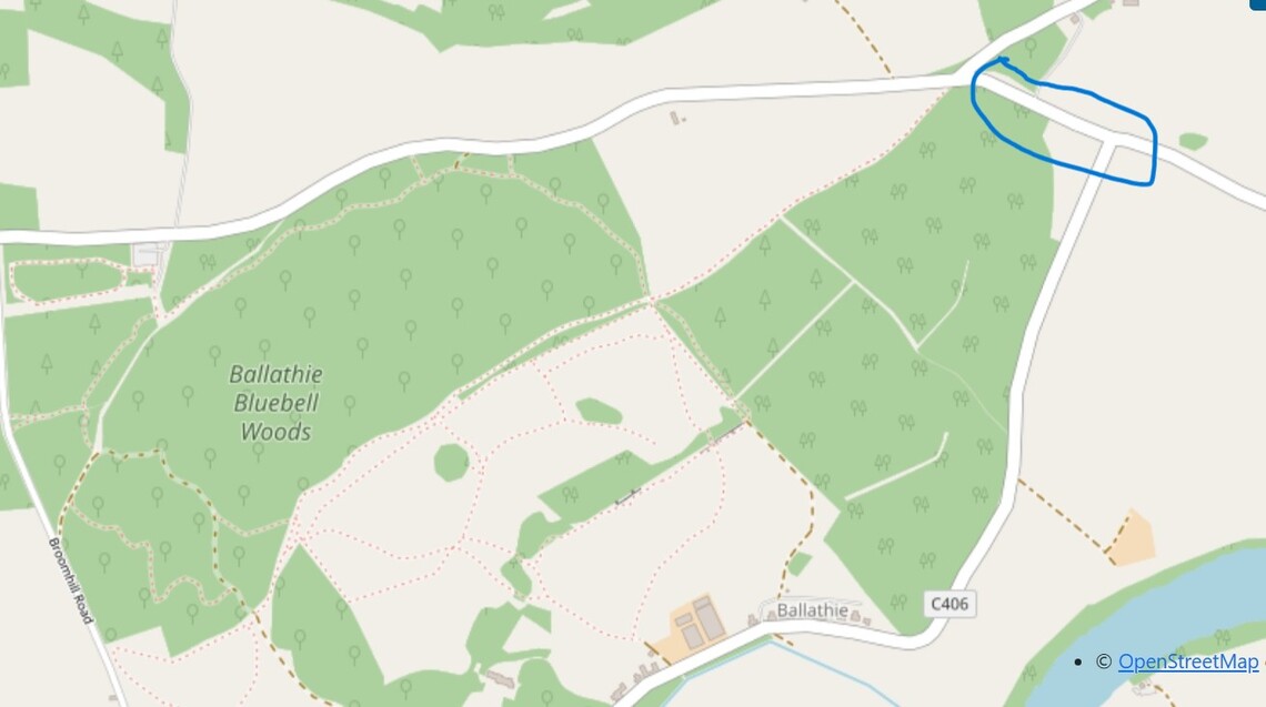 map showing the C419 Kinclaven for road closure