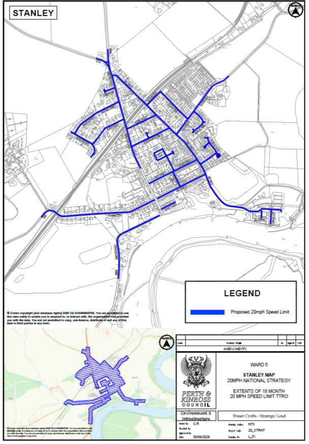 map of new 20mph for Stanley